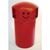 145L Hooded top litter bin with smiley face logo - Red