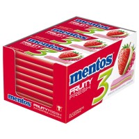 Mentos 3 Gum Fruity Fresh Erdbeer Apfel Himbeer 12 Packungen