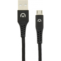 Mobilize Strong Nylon Cable USB to Micro USB 20cm. 12W Black