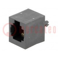 Socket; RJ12; PIN: 6; Layout: 6p6c; THT; straight