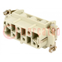 Connector: HDC; contact insert; female; Han® HsB; PIN: 6; 6+PE; 35A