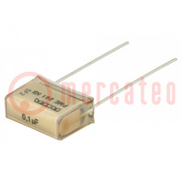 Capacitor: paper; 100nF; 220VAC; Pitch: 15.2mm; ±10%; THT; PME261