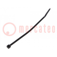Cable tie; L: 140mm; W: 3.6mm; polyamide; 180N; black; Ømax: 33mm