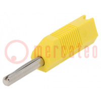 Connector: 4mm banana; plug; 16A; 50VDC; yellow; for cable; 2.5mm2