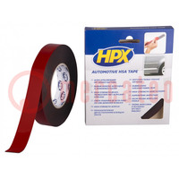 Tape: fixing; W: 25mm; L: 10m; Thk: 1.1mm; double-sided; acrylic