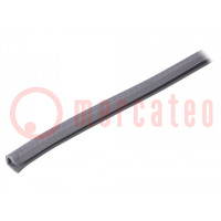 Hole and edge shield; PVC; L: 100m; silver; H: 9.5mm; W: 6.5mm