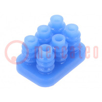 Gasket for wire; Mini Universal MATE-N-LOK; 4.14mm; PIN: 6; blue