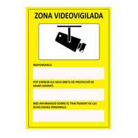 SEÑAL ZONA VIDEOVIGILADA PVC 0.7mm 21X30CM