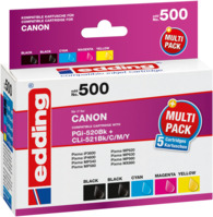 EDD-500 Canon PGI-520/CLI-521 Multipack 5 - BK/C/M/Y - 1x 20 ml + 4x 10,5 ml