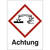 GHS-Gefahrstoffetikett, mit Text: Achtung, 6 St./Bog., Größe: 3,7 x 5,2 cm Version: 05 - Achtung! Ätzwirkung