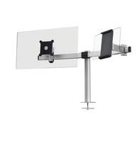 DURABLE Monitorarm für Monitor und Tablet, Tischdurchführung, 360° drehbar, neigbar, höhenverstellbar, silber