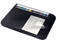 Schreibunterlage, Soft-Touch, mit Abdeckung, 50x65 cm, schwarz