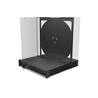 MediaRange BOX23 funda para discos ópticos Caja transparente para CD 2 discos Negro, Transparente