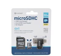 Platinet 32GB MicroSDHC + card reader + otg + adapter MicroSD