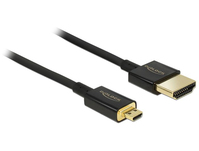 DeLOCK HDMI-A/HDMI Micro-D, 2 m cable HDMI HDMI tipo A (Estándar) HDMI tipo D (Micro) Negro