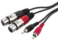 Monacor MCA-127J Audio-Kabel 1 m 2 x XLR (3-pin) 2 x RCA Schwarz