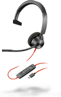 POLY Jednouszny zestaw słuchawkowy Blackwire 3310 USB-C + przejściówka USB-C/A