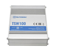 Teltonika TSW100 netwerk-switch Gigabit Ethernet (10/100/1000) Power over Ethernet (PoE) Blauw, Metallic
