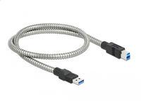 DeLOCK 86777 kabel USB 0,5 m USB 3.2 Gen 1 (3.1 Gen 1) USB A USB B Srebrny