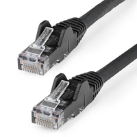 StarTech.com Cable Ethernet CAT6 de 2m - LSZH - Cable de Red de 10 Gigabits de 650MHz y PoE de 100W UTP sin Enganches (Snagless) con Alivio de Tensión - Negro - CAT 6 - ETL