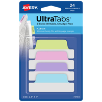 Avery Ultra Tabs Onglet avec index vierge Bleu, Vert, Rose, Violet