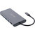 InLine 33277 laptop dock & poortreplicator Bedraad USB 3.2 Gen 2 (3.1 Gen 2) Type-C Grijs, Zwart