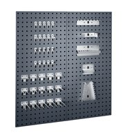Produktbild - perfo Lochplattenset mit 40 Teile, 2 Platten, 20 Haken, 10 Klem., 10 Halter