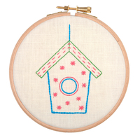 Embroidery Kit with Hoop: Bird House