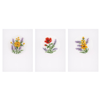 Counted Cross Stitch Kit: Greetings Cards: Flowers & Lavender: Set of 3