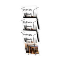 Mehrfach-Wandprospekthänger / Wand-Zeitungshalter / Zeitschriftenhalter / Zeitungs- und Prospekthalter zur Wandmontage | DIN A4 220 mm 570 mm 120 mm 3