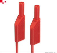 934-067-101 | Messleitung berührungssicher, Stecker 4mm stapelbar, rot, 0,25m