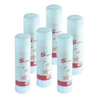 5 Star Office Glue Stick Solid Washable Non-toxic Small 10g [Pack 6]