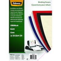 Fellowes Binding Covers 250gsm A4 Black Gloss Ref 5378504 [Pack 100]