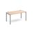 Connex single desk 1400mm x 800mm - silver frame and beech top