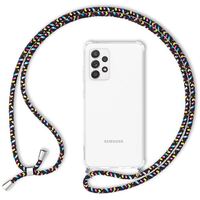 NALIA Necklace Cover compatibile con Samsung Galaxy A52 5G / A52 / A52s 5G Custodia, Trasparente Protettiva con Cordino Hardcase & Girocollo, Copertura Tracolla Case Rigida Nero...