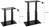 Doppeltischsäule Alturo; 40x70x72 cm (BxLxH); schwarz; rechteckig