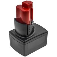 Battery for Power Tools 72Wh Li-ion 12V 6000mAh Red/Black for Milwaukee Power Tools 2207-20, 2207-21, 2238-20, 2238-21, Cordless Tool Batteries & Chargers