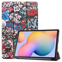 Samsung Galaxy Tab S6 Lite 2020-2022 Trifold caster hard shell cover with auto wake function - Graffiti Style Tablet-Hüllen
