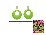 paire de boucles d'oreilles neon fluo avec clips vert