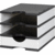 Aufbewahrungsbox styrodoc uno SET 3 Fächer weiß/schwarz Schublade weiß