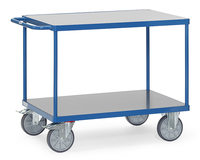 fetra® Tischwagen mit Hart-PVC-Platten, 2 Ladeflächen 1000 x 700 mm, robust, 600 kg Tragkraft