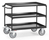 fetra® Tischwagen mit Stahlblechwannen "GREY EDITION", 3 Ladeflächen 850 x 500 mm, öldicht, Rand 40 mm