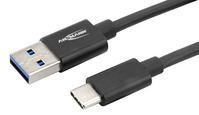 ANSMANN Type-C USB Kabel 200 cm USB3.0 Ladekabel / Datenkabel mit Aluminium Gehä