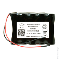 Pack(s) Batterie Nicd 5/VTAA 6V 800mAh F100