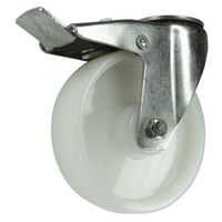 Nylon wheel swivel castor, single hole fixing