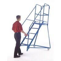 DGUV tested tilt and push mobile steps - Galvanised - Platform height 1000mm