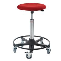 Industrial work stools - Upholstered seat, adjustment 540-800mm and steel base with footring