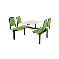 Upholstered fixed canteen table and chairs