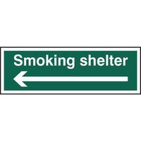 Smoking Shelter (Arrow Left) Sign