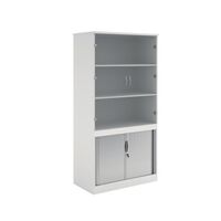 Combination bookcase and tambour units